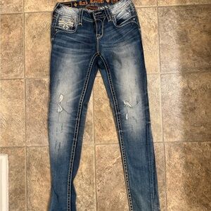 Rock Revival Women's Distressed Blue Skinny Jeans